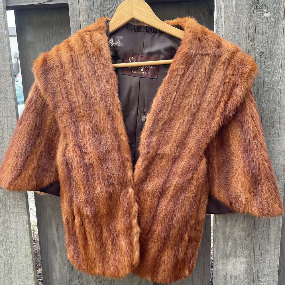 Vintage Charleston WV STEIGERS Mink FURS Shawl Collar. In mint condition!